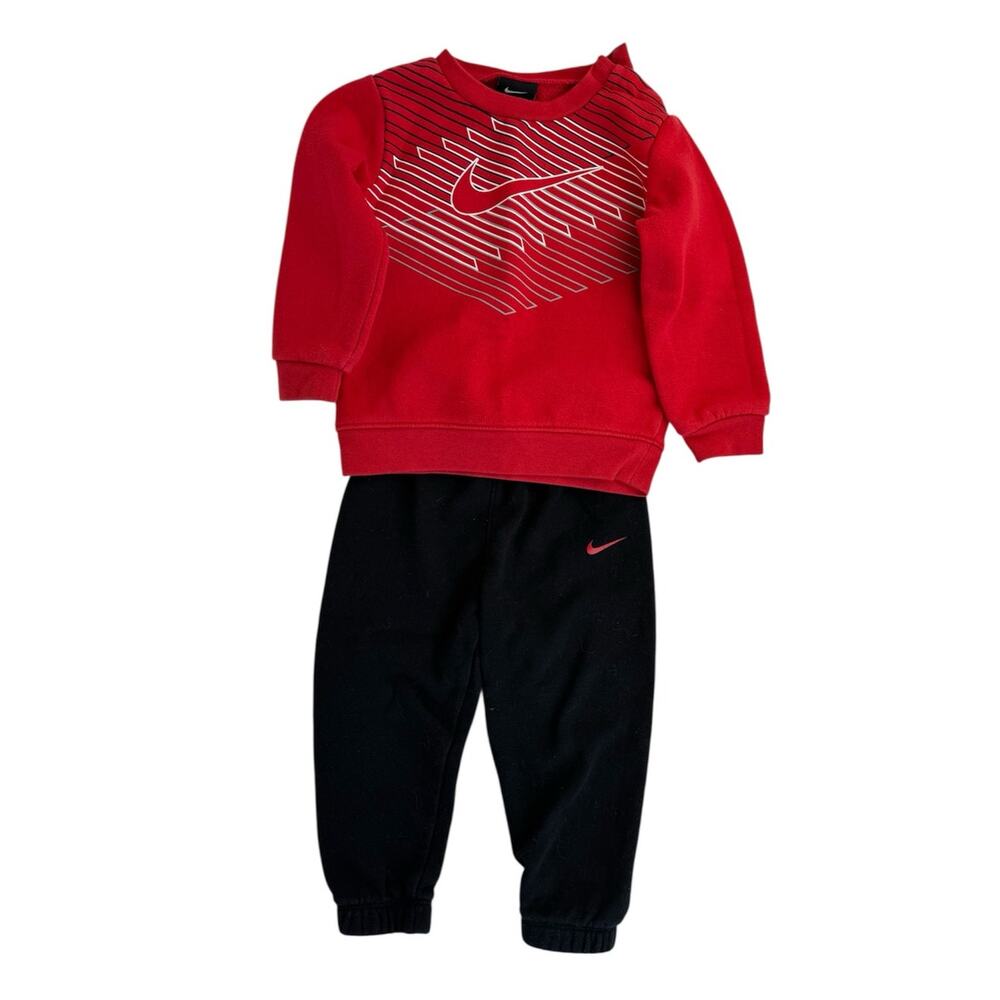 Nike Sweat Suit Matching  Set for Toddler 24 month 2T Red and Black